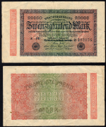 FR. 85b 20,000 1923 World Paper Money Germany VF