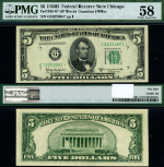 FR. 1965 G* $5 1950-D Federal Reserve Note Chicago G-* Block Choice PMG AU58 Star