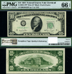 FR. 2010 DW* $10 1950 Federal Reserve Note Cleveland D-* Block Gem PMG CU66 EPQ Star