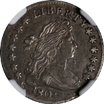 1804 Bust Dime 13 Stars On Reverse JR-1 NGC AU Details Nice Strike