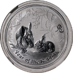 2011-P Australia Silver 50 Cent Year of the Rabbit Lunar Series 2 NGC MS69 STOCK