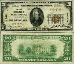 Port Royal PA-Pennsylvania $20 1929 T-1 National Bank Note Ch #11369 FNB Fine+