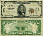 Lakehurst NJ-New Jersey $5 1929 T-1 National Bank Note Ch #12571 FNB Fine