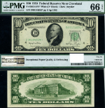 FR. 2010 D W* $10 1950 Federal Reserve Note Cleveland D-* Block Wide Gem PMG CU66 EPQ Star