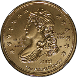 2008-W First Spouse Gold $10 Jackson's Liberty NGC MS70 UCAM ERROR Spouse Label