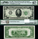 FR. 2054 D $20 1934 Federal Reserve Mule Cleveland D-A Block Superb PMG CU67 EPQ