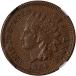 1864 &#39;BR&#39; Indian Cent NGC AU55BN Great Eye Appeal Nice Strike