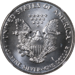 1991 Silver American Eagle $1 NGC MS68 Mint ERROR - Reverse Struck Thru