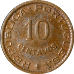 India Portuguese 1959 10 Centavos, KM #30, XF