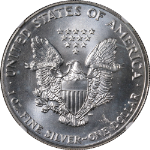 1991 Silver American Eagle $1 NGC MS67 Mint ERROR - Reverse Struck Thru