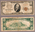 New York NY $10 1929 T-1 National Bank Note Ch #29 First NB of the City Very Good