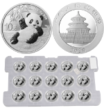 2020 China Silver 10 Yuan Panda Sheet of 15