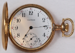 American Waltham Pocket Watch 16 Size 15 J. 14k Hunting - Working