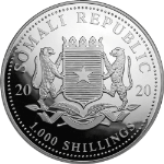 2020 Somali 1 Ounce Silver Elephant BU - STOCK