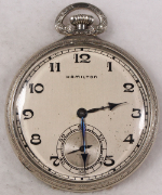 Hamilton 917 Pocket Watch 10 Size 17 J. Adj. 3p 14k Open-Face - Working