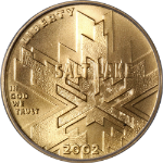 2002-W Olympic Salt Lake Commem Gold $5 ICG MS70 - Green Label
