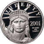 2001-W Platinum American Eagle $50 NGC PF70 Ultra Cameo STOCK