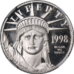 1998-W Platinum American Eagle $25 NGC PF70 Ultra Cameo STOCK