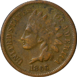 1866 Indian Cent - Neat Die Break Reverse