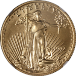 1992 Gold American Eagle $25 NGC MS70