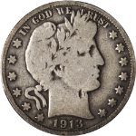 1913-P Barber Half Dollar