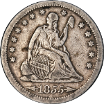 1855-S Seated Liberty Quarter &#39;Arrows&#39; Choice F+ Great Eye Appeal Nice Strike