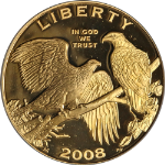 2008-W Bald Eagle Commem Gold $5 PCGS PR69 DCAM Vault Collection - STOCK