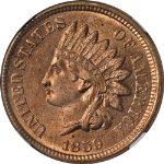 1859 Indian Cent NGC MS62 Great Eye Appeal Nice Luster Nice Strike