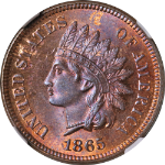 1865 Indian Cent NGC MS65 RB Superb Eye Appeal Strong Strike