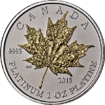 2015 Canada 1oz Reverse Proof Platinum $300 Maple Leaf Forever Coin 250 Mintage