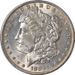 1883-O Morgan Silver Dollar Rainbow Crescent PCGS MS63 Nice Eye Appeal
