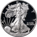 2000-P Silver American Eagle $1 PCGS PR70 DCAM - STOCK