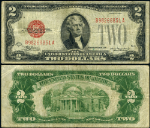 FR. 1505 $2 1928-D Legal Tender Mule B-A Block Fine+