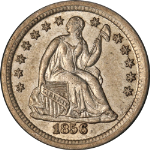 1856-O Seated Liberty Half Dime Choice AU/BU Superb Eye Appeal Strong Strike
