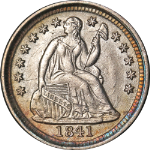 1841-O Seated Liberty Half Dime Nice BU Details Great Eye Appeal Strong Strike
