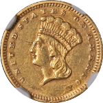 1868 Type 3 Indian Princess Gold $1 NGC AU Details Decent Eye Appeal Nice Strike