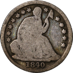 1840-O Seated Liberty Half Dime - No Drapery