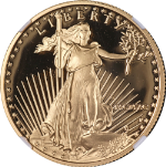 1990-P Gold American Eagle $25 NGC PF70 Ultra Cameo Brown Label - STOCK