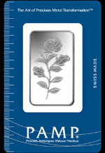 1oz Pamp Suisse Rose Silver Bar .999 Fine Silver with Assay Certificate STOCK