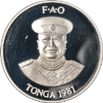 1981 Tonga 2 Pa&#39;anga Proof World Food Day - 999 Fine Silver 42.1 Grams 1.352 ASW