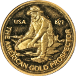 1977 Gold Engelhard Prospector - 1 Ounce Round .9995 Fine - E MC Logo