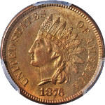 1876 Indian Cent PCGS MS65 RB Superb Eye Appeal Nice Strike