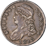 1813 Bust Half Dollar &#39;50c. Over UNI&#39; XF 0-101 R.2 Superb Eye Appeal