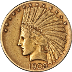 1908-S Indian Gold $10 Nice VF+ Great Eye Appeal Strong Strike