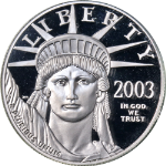 2003-W Platinum American Eagle $100 PCGS PR69 DCAM Blue Label