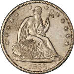 1868-S Seated Half Dollar Choice AU/BU Great Eye Appeal Strong Strike