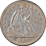 1856 Seated Liberty Dollar PCGS AU Details Key Date Great Eye Appeal