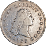 1795 Bust Dollar Flowing Hair &#39;Two Leaves&#39; F/VF Details Nice Strike