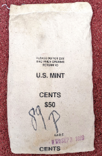 1989-P Lincoln Cents $50 U.S. Mint - Unopened Sewn Bag (5,000 Coins) STOCK