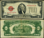 FR. 1505 $2 1928-D Legal Tender Non-Mule *-A Block Fine+ Star